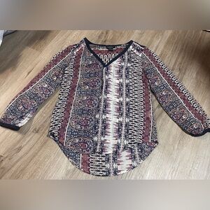 Women's Lucky Brand Boho Style Sheer Top Bohemian Summer Swim Cover Up Size S